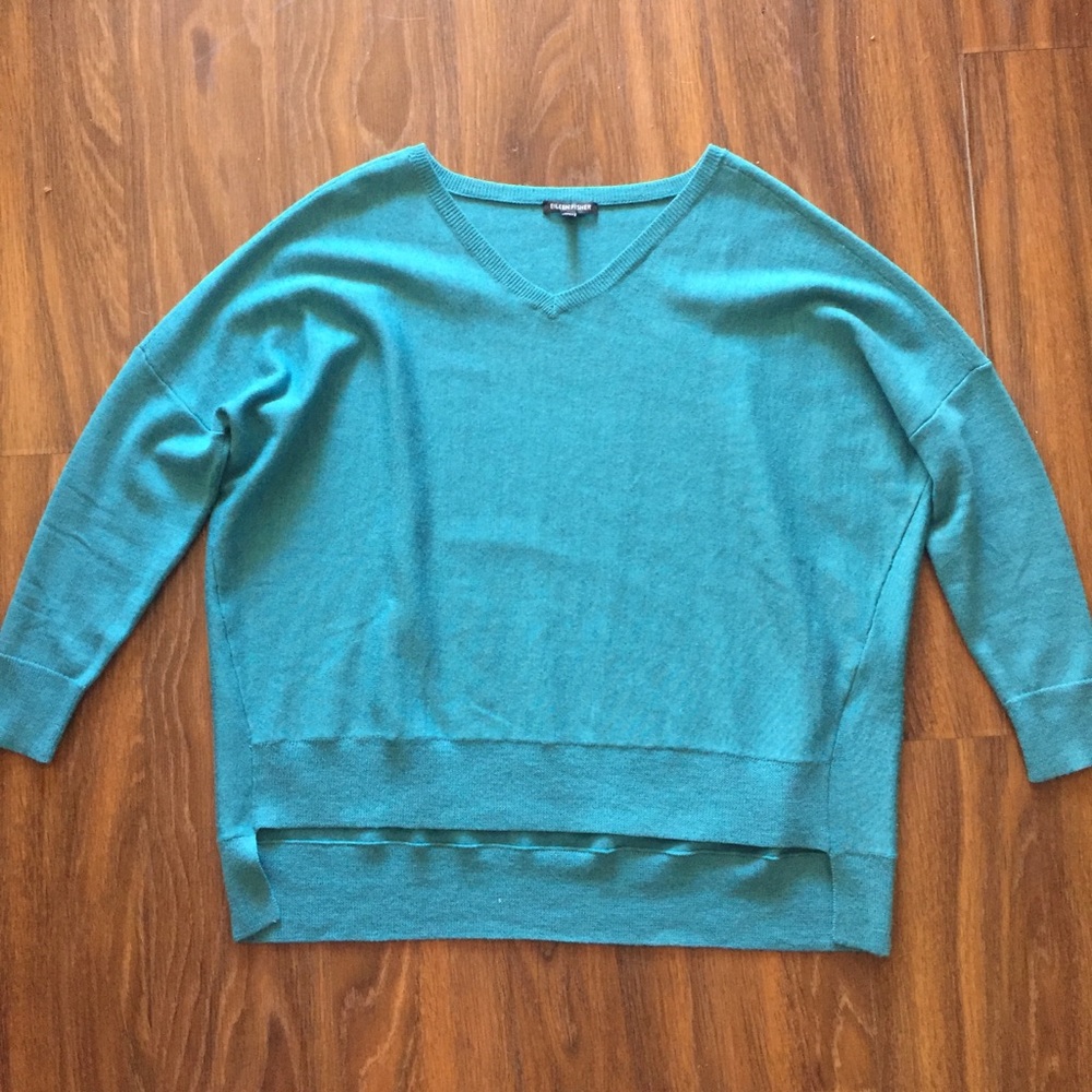 EILEEN FISHER Merino Wool V Neck Sweater